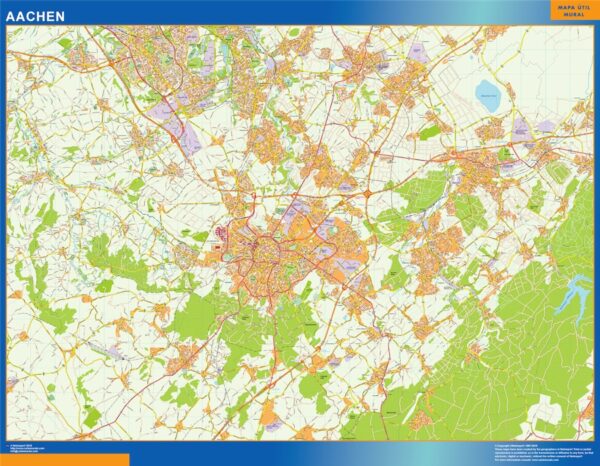 Carte Aachen Plastifiée