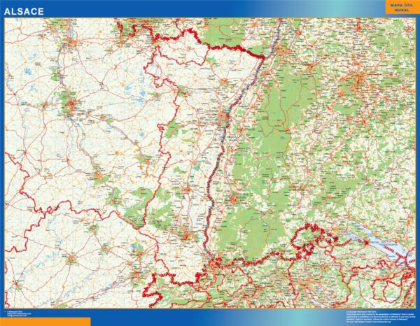 Carte Alsace Plastifiée