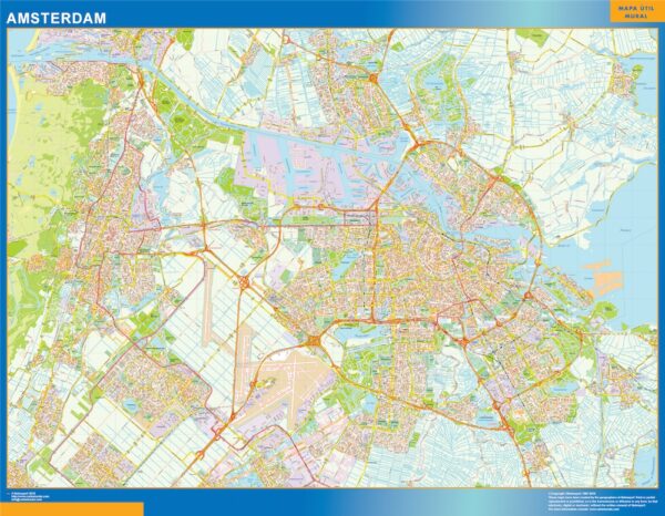 Carte Amsterdam Plastifiée