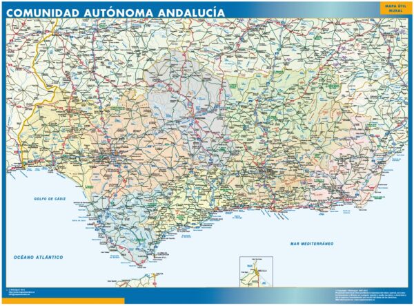 Carte Andalousie Plastifiée