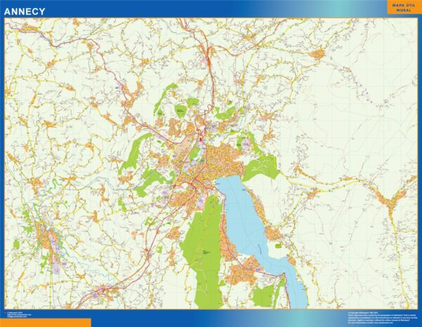Carte Annecy Plastifiée