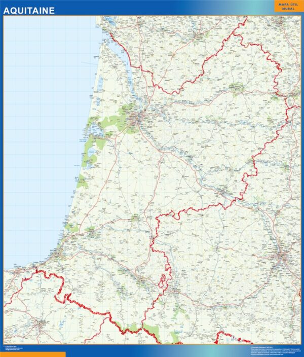 Carte Aquitaine Plastifiée