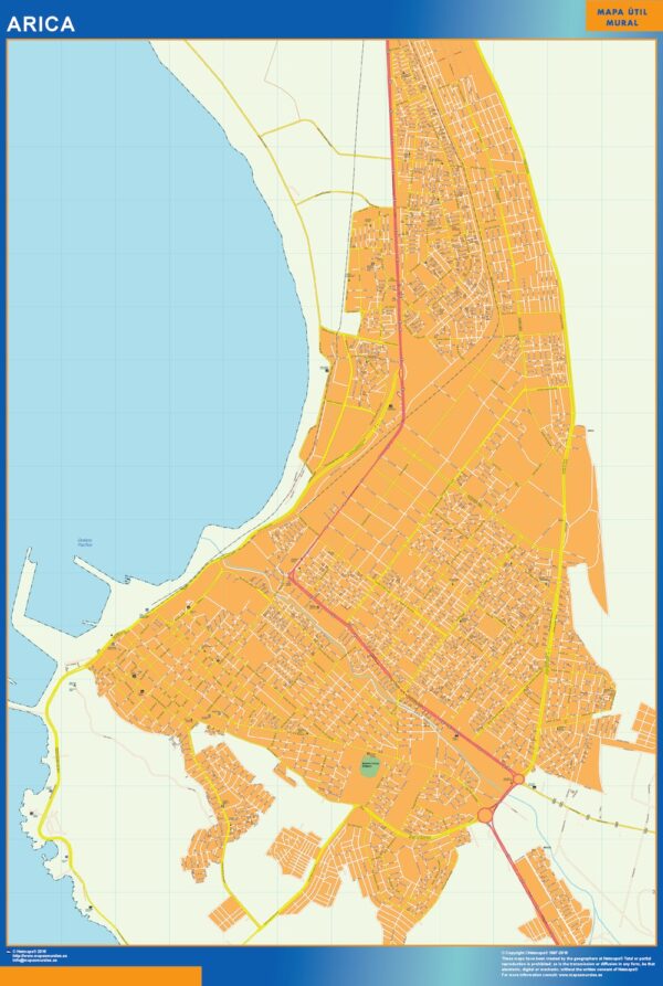 Carte Arica Plastifiée Chili