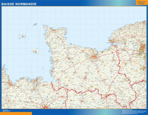Carte Baisse Normandie Plastifiée