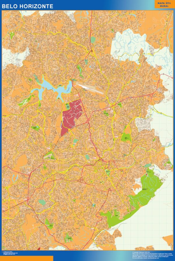 Carte Belo Horizonte Plastifiée