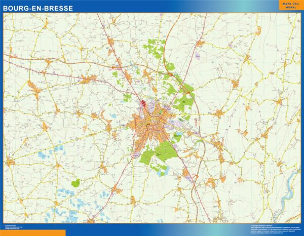 Carte Bourg En Bresse Plastifiée