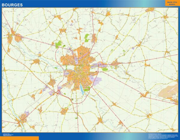 Carte Bourges Plastifiée