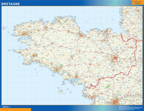 Carte Bretagne Plastifiée