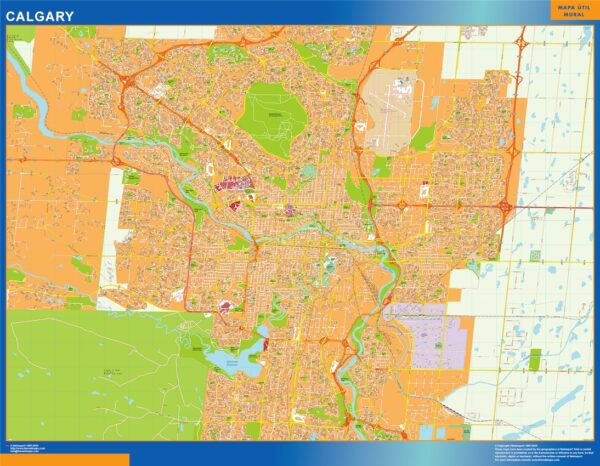 Carte Calgary Plastifiée