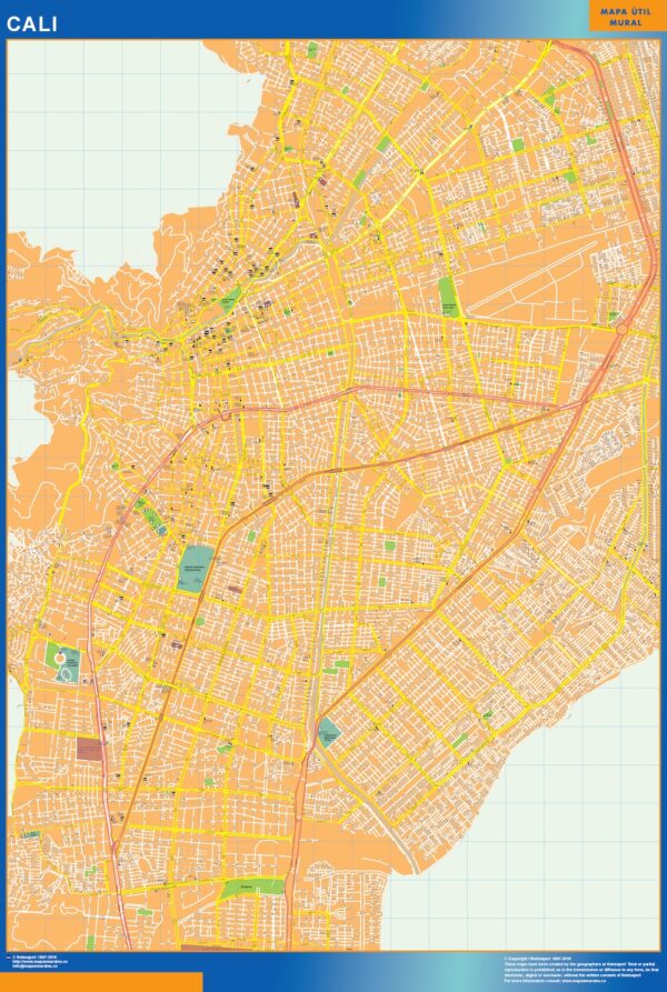 Carte Cali Plastifiée Colombie