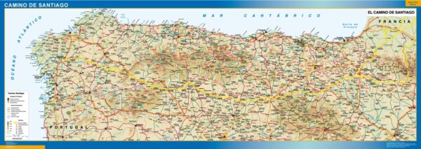 Carte Camino Santiago Plastifiée