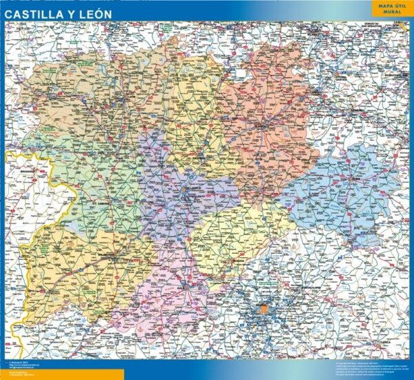 Carte Castille Et León Plastifiée