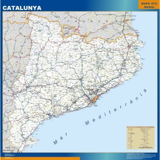 Carte Catalogne routiere plastifiée