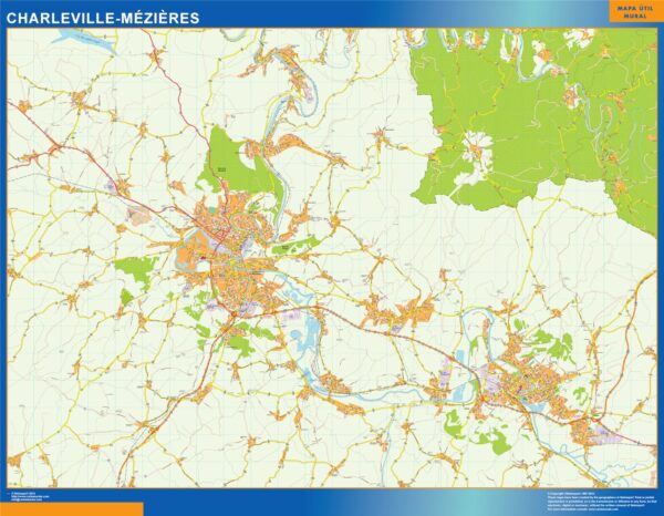 Carte Charleville Mezieres Plastifiée