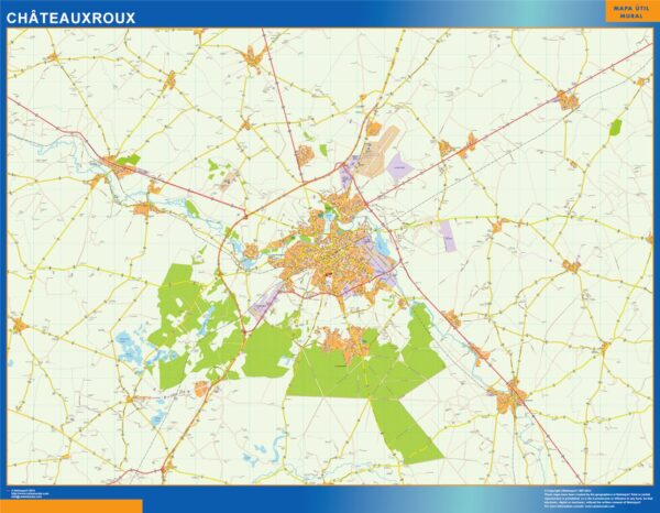 Carte Chateauxroux Plastifiée