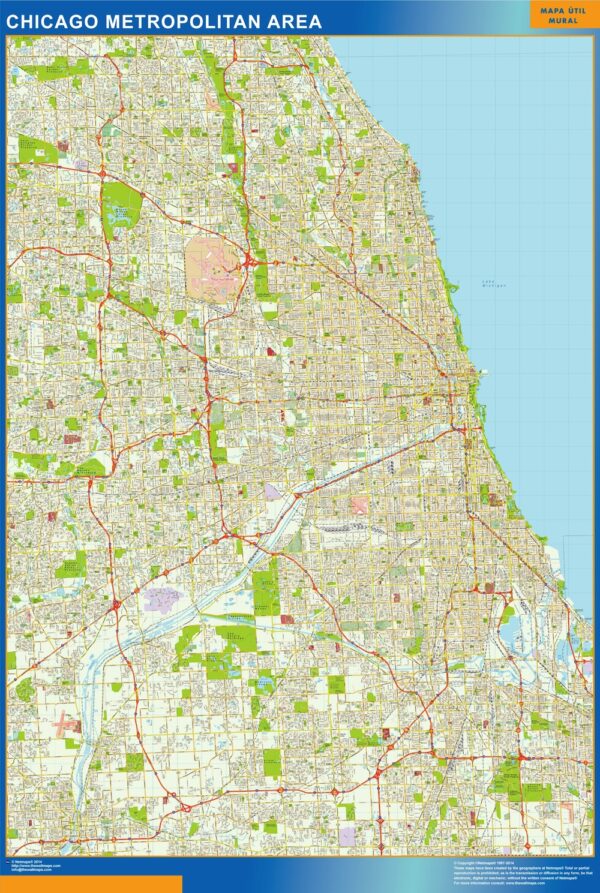 Carte Chicago Plastifiée