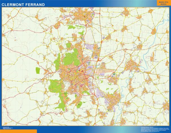 Carte Clermont Ferrand Plastifiée