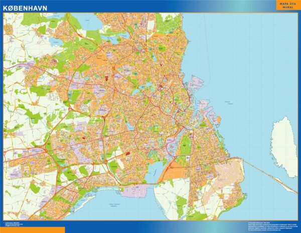 Carte Copenhague Plastifiée
