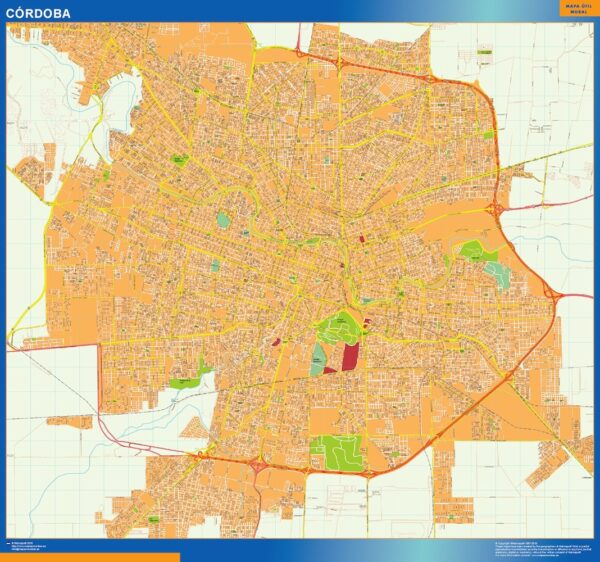 Carte Cordoba Plastifiée Argentine