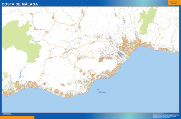 Carte Costa Malaga Plastifiée