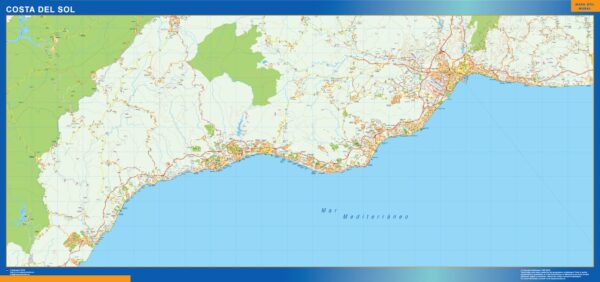 Carte Costa Sol Plastifiée