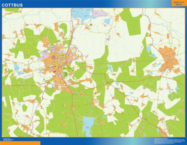 Carte Cottbus Plastifiée