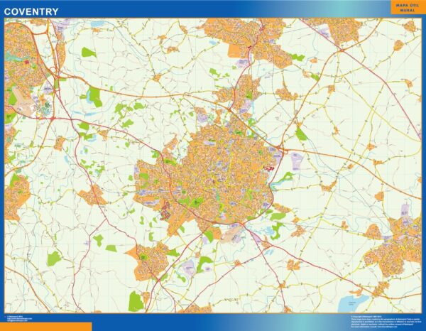 Carte Coventry Plastifiée