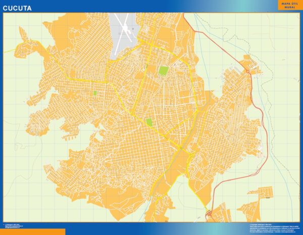 Carte Cucuta Plastifiée Colombie