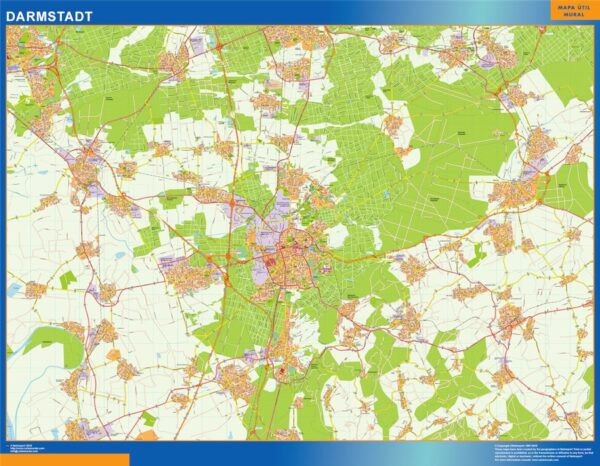 Carte Darmstadt Plastifiée
