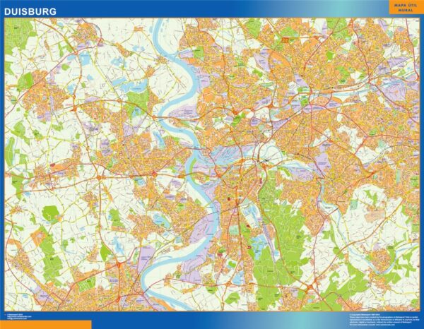 Carte Duisburg Plastifiée