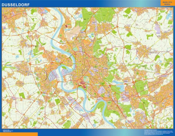 Carte Dusseldorf Plastifiée