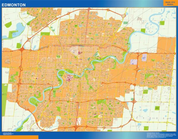 Carte Edmonton Plastifiée