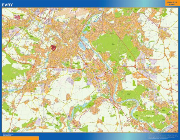 Carte Evry Plastifiée