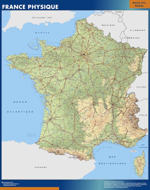 Carte France Plastifiée Physique