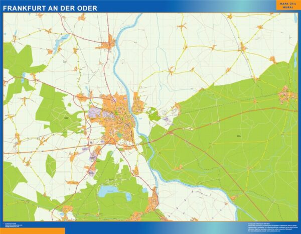 Carte Frankfurt an Der Oder Plastifiée