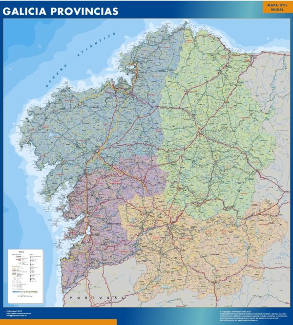 Carte Galice Provinces Plastifiée