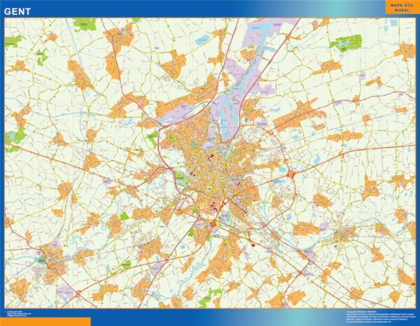 Carte Gand Plastifiée