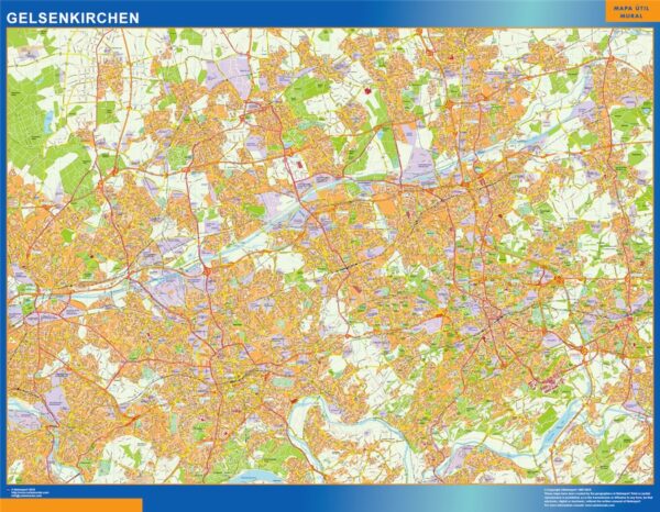 Carte Gelsenkirchen Plastifiée