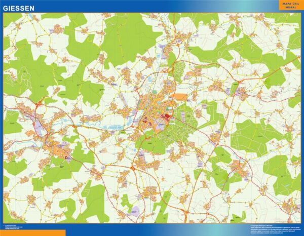 Carte Giessen Plastifiée