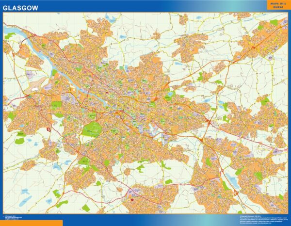 Carte Glasgow Plastifiée