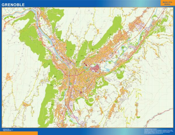 Carte Grenoble Plastifiée