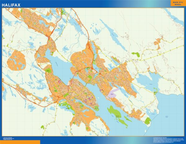 Carte Halifax Plastifiée