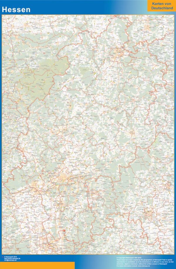 Carte Hessen Plastifiée