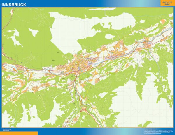 Carte Innsbruck Plastifiée Autriche