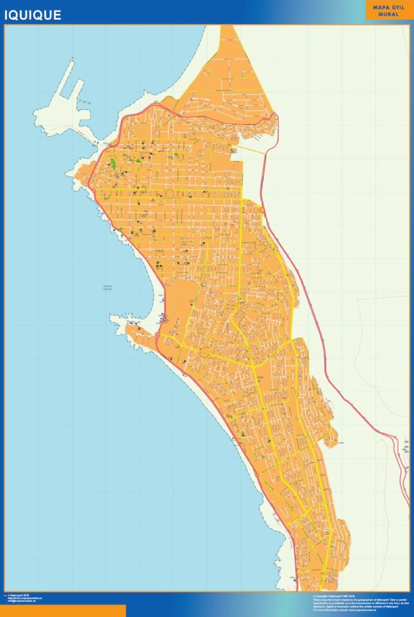 Carte Iquique Plastifiée Chili