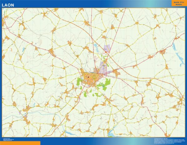Carte Laon Plastifiée