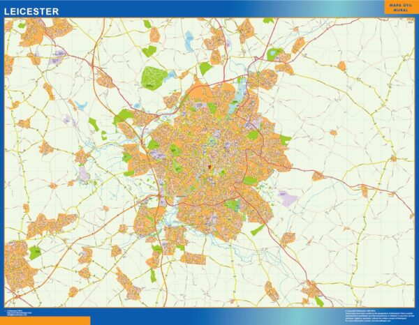 Carte Leicester Plastifiée