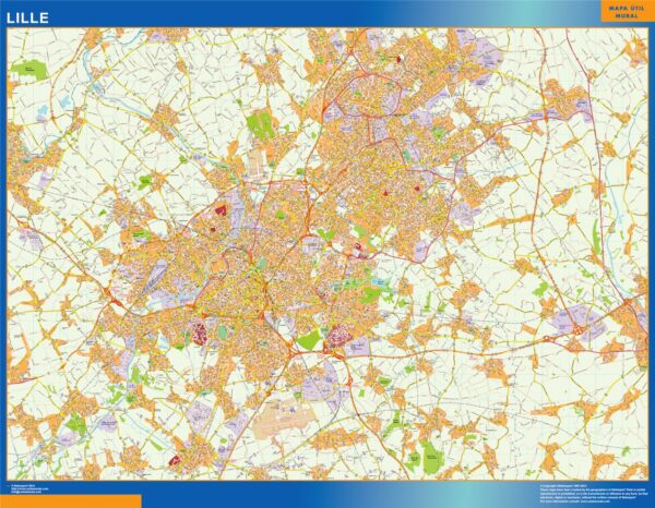 Carte Lille Plastifiée