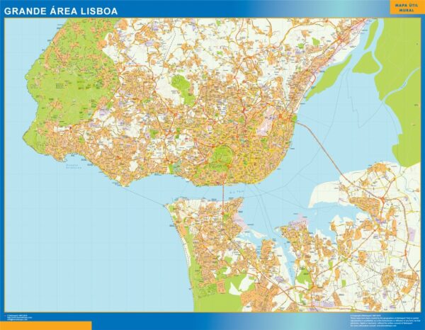 Carte Lisboa Grande Area Plastifiée