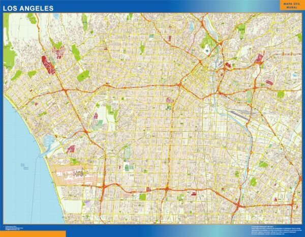 Carte Los Angeles Plastifiée